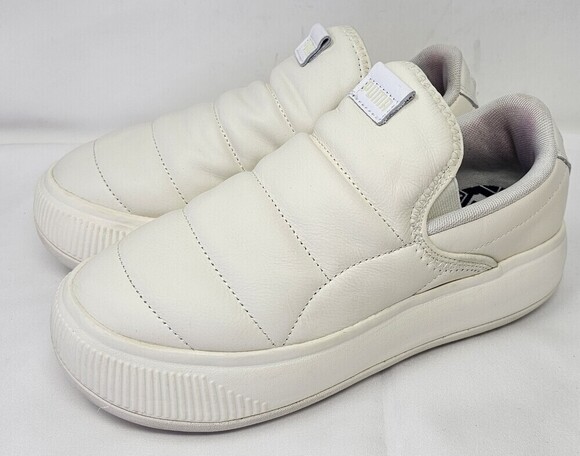 Puma Shoes - PUMA Suede Mayu Slip On Womens Off White Sneakers Puffer Casual Shoes Size 7.5